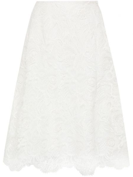 Čipkovaná kvetinová sukňa Ermanno Scervino biela