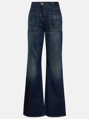 Zvonové džíny s vysokým pasem Balmain modré