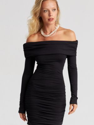 Drapiruotas mini suknele Cool & Sexy juoda