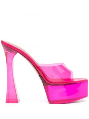 Sandales ar platformu Amina Muaddi rozā