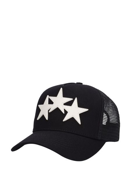 Bombažna kapa s šiltom z zvezdico Amiri črna