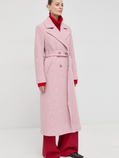 Vlněný kabát Beatrice B růžový
