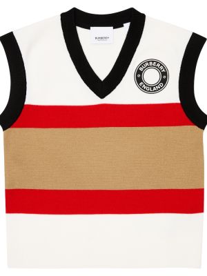 Stribet vest for drenge Burberry Kids hvid