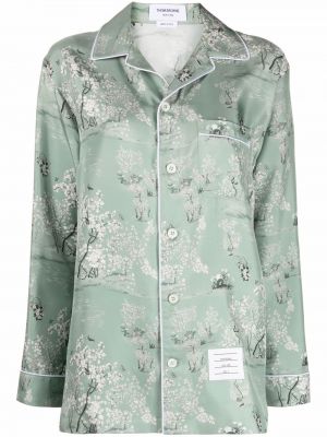 Пижама на цветя с принт Thom Browne зелено