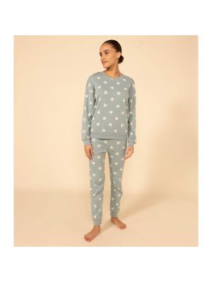 Pijama de algodón manga larga Petit Bateau verde