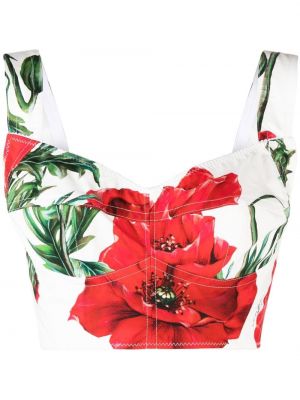 Blommig crop top Dolce & Gabbana vit