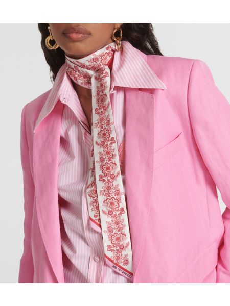 Шелковый шарф с бахромой Etro розовый