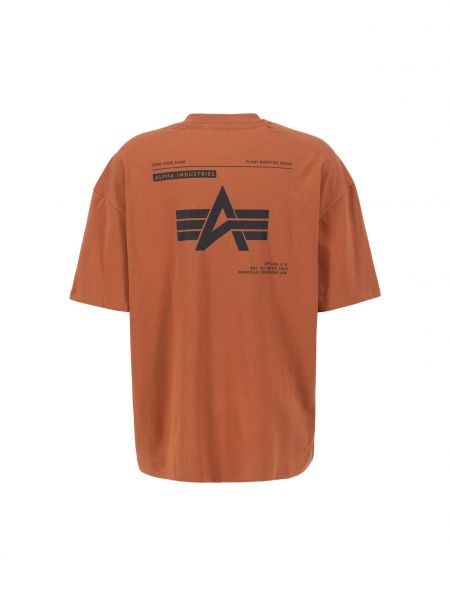 Marškinėliai Alpha Industries ruda