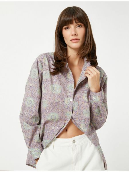Μακρυμάνικο φλοράλ βαμβακερό πουκάμισο Koton