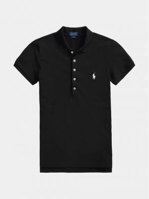 Поло тениска с копчета slim Polo Ralph Lauren черно