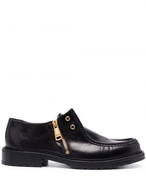 Pantofi loafer din piele cu imagine Moschino negru