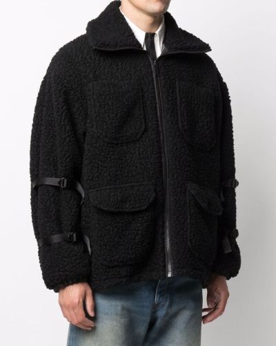 Fleecová péřová bunda na zip Heron Preston černá