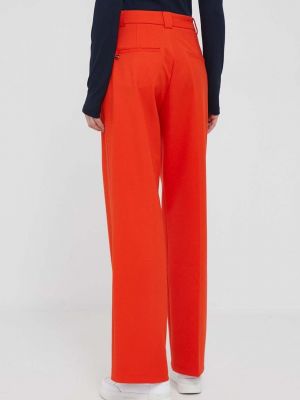 Jednobarevné kalhoty s vysokým pasem Rich & Royal oranžové