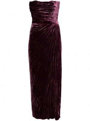 Drapované sametové večerní šaty Maria Lucia Hohan fialové