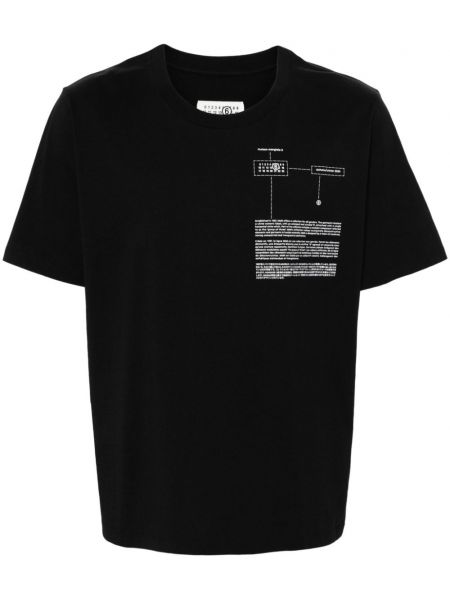 Памучна тениска Mm6 Maison Margiela черно