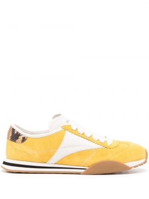 Sneakersy skórzane Bally żółte