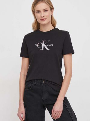 Bavlněné tričko Calvin Klein Jeans černé