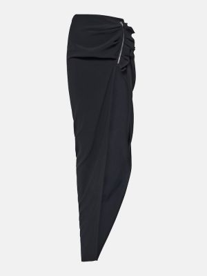 Ασύμμετρη maxi φούστα με ψηλή μέση Rick Owens μαύρο