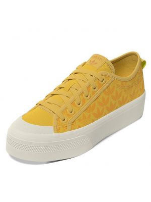 Желтые туфли на платформе Adidas Originals