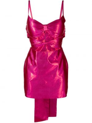Koktejlkové šaty s mašľou Loulou ružová