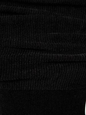 Viskózové dlouhé šaty s kapucí jersey Alexandre Vauthier černé