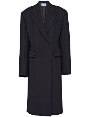 Vlnený kabát Prada čierna