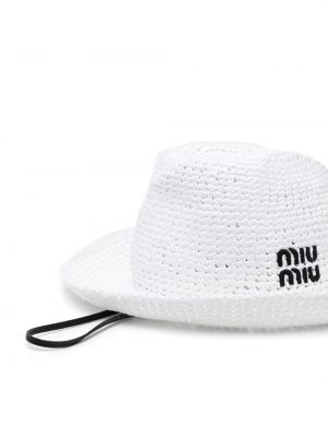 Čepice s výšivkou Miu Miu bílý