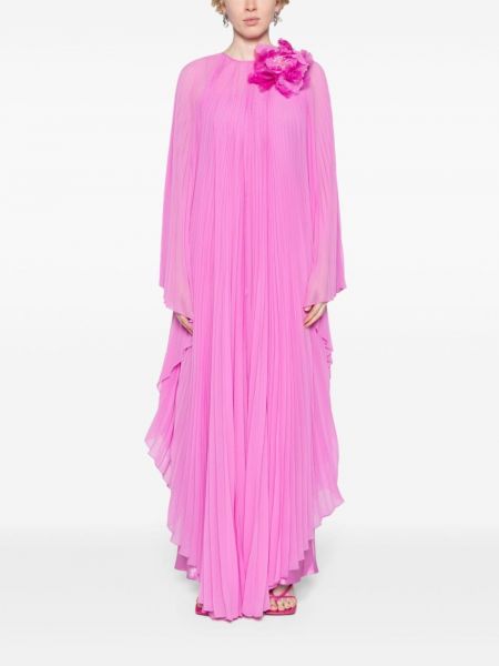 Plisované šifonové večerní šaty Max Mara růžové