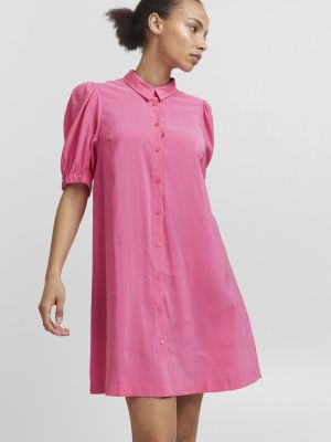 Однотонная рубашка Ichi розовая