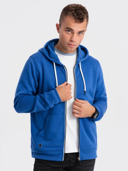 Mikina s kapucňou na zips Ombre Clothing modrá