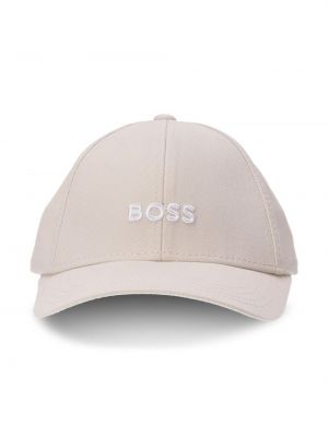 Siuvinėtas kepurė su snapeliu Boss smėlinė