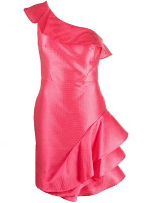 Mini šaty s volány Gemy Maalouf růžové