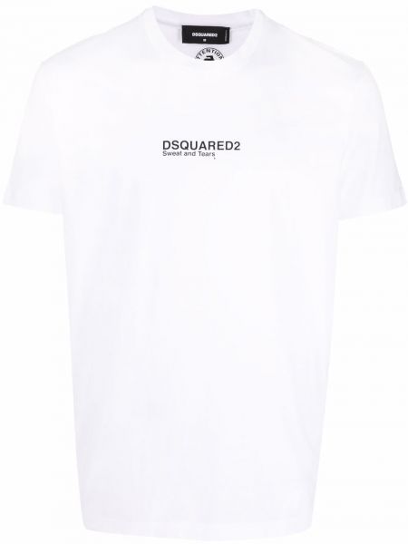 T-shirt di cotone Dsquared2 bianco