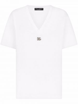 Puuvillased t-särk Dolce & Gabbana valge
