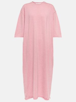 Sukienka midi z kaszmiru Extreme Cashmere różowa