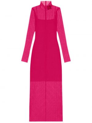 Krajkové midi šaty Givenchy růžové