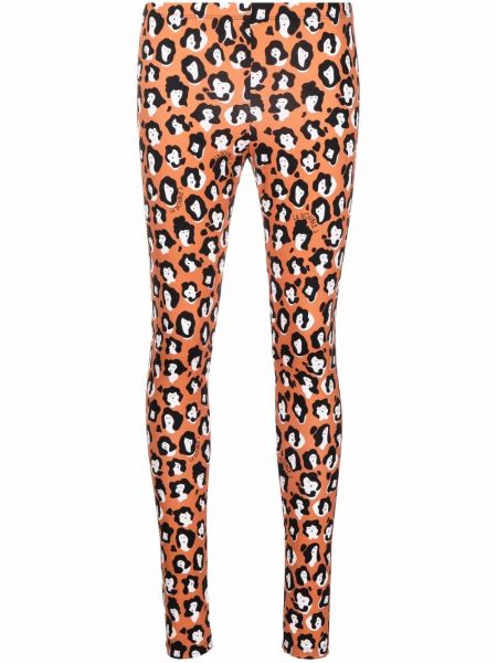 Leggings à imprimé léopard La Doublej orange