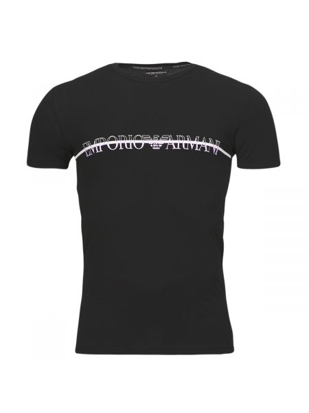Slim fit tričko s krátkými rukávy Emporio Armani černé