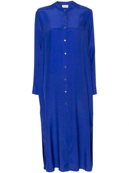 Jedwabna sukienka długa Parosh niebieska