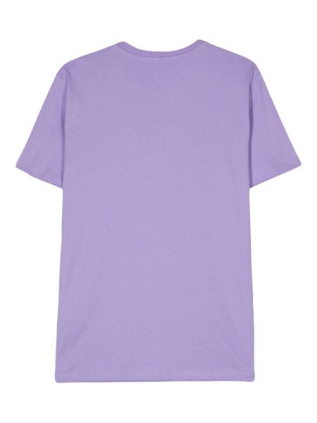 Bavlněné tričko s potiskem Dondup fialové