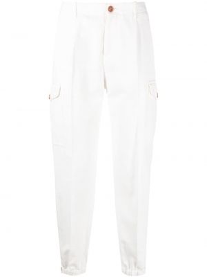 Pantalon cargo slim avec poches Brunello Cucinelli blanc