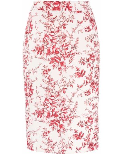 Falda de tubo ajustada de flores con estampado Boutique Moschino blanco