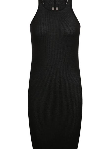 Шелковое платье из вискозы Rick Owens черное