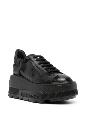 Sneakersy skórzane Casadei czarne