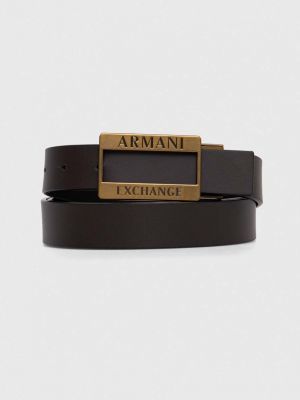 Kožený pásek Armani Exchange černý