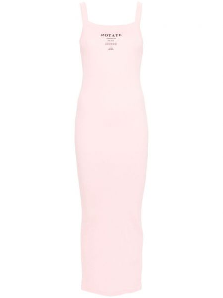 Ravna haljina s printom Rotate Birger Christensen ružičasta