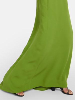Vestido midi de seda de crepé Valentino verde