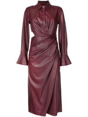 Sukienka długa skórzana ze skóry ekologicznej Jonathan Simkhai czerwona