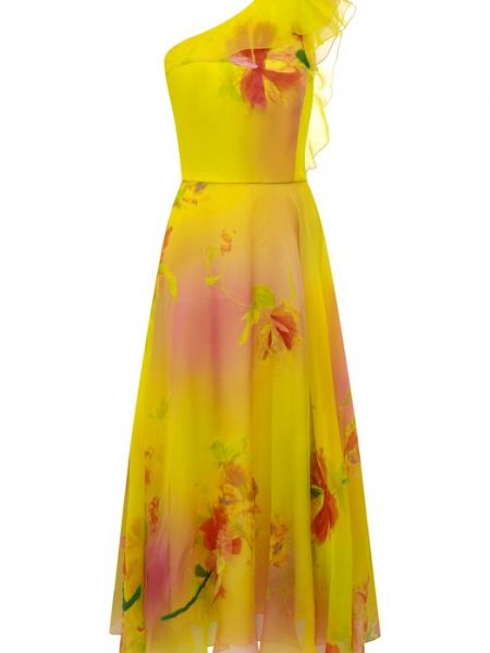 Шелковое платье Ralph Lauren желтое
