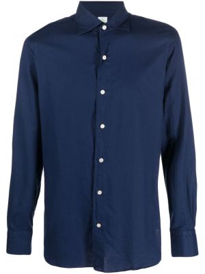 Chemise en coton avec manches longues Finamore 1925 Napoli bleu